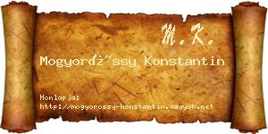 Mogyoróssy Konstantin névjegykártya